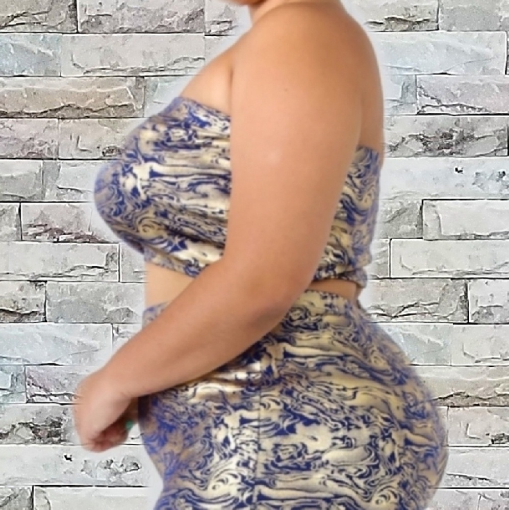 Plus Size Royal Blue/ Gold 3 Piece Set - Picture 6 of 8